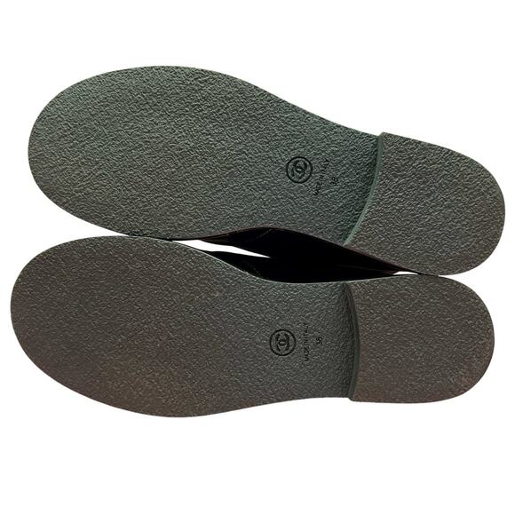 CHANEL Interlocking CC Logo Velvet Lace-Up Boots EU 38 US 8 Green Ankle Booties - Picture 11 of 16